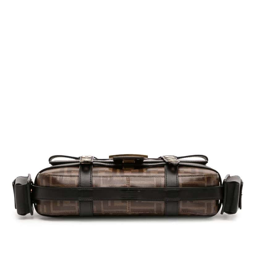 Fendi Zucca Glazed Fabric Cage Baguette Brown Canvas Very good condition - Inside View