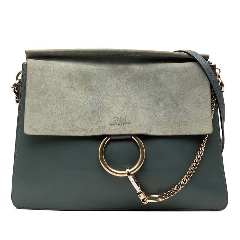 Chloé Medium Calfskin and Suede Faye Crossbody Blue Leather Very good condition - Front View