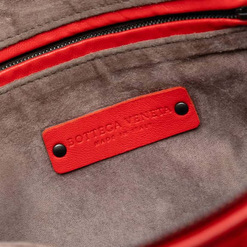 Bottega Veneta Nappa Intrecciato Nodini Crossbody Red Leather Very good condition - Box View