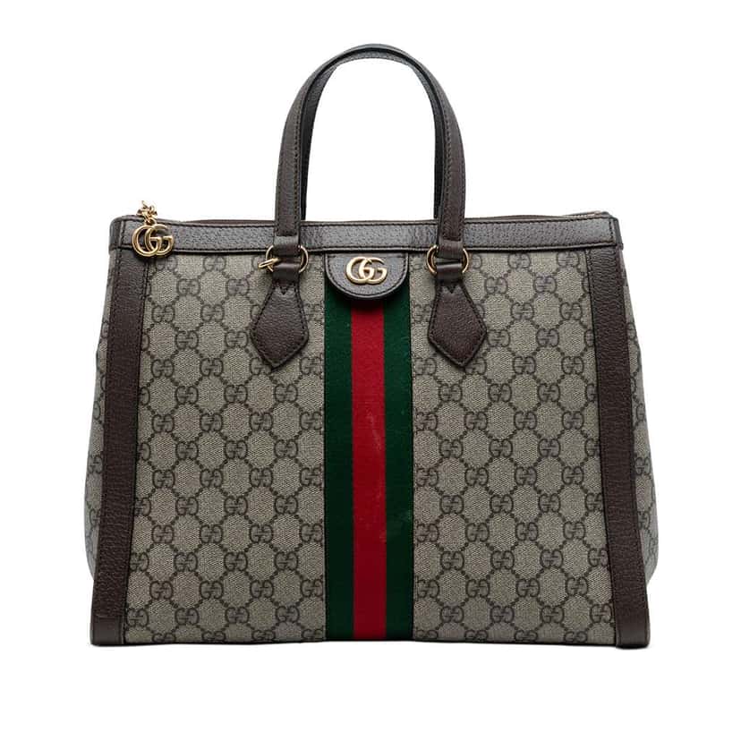 Gucci GG Supreme Ophidia Satchel Brown Canvas Very good condition - Front View