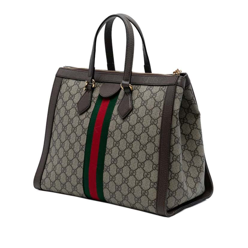 Gucci GG Supreme Ophidia Satchel Brown Canvas Very good condition - Back View