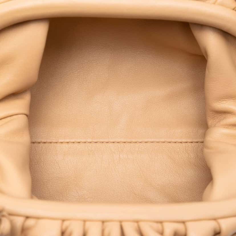 Bottega Veneta Lambskin The Mini Pouch Crossbody Brown Leather Very good condition - Model View