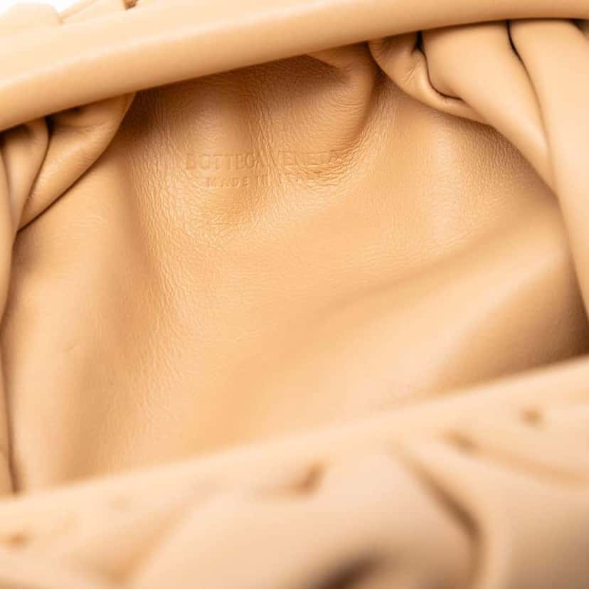 Bottega Veneta Lambskin The Mini Pouch Crossbody Brown Leather Very good condition - Box View