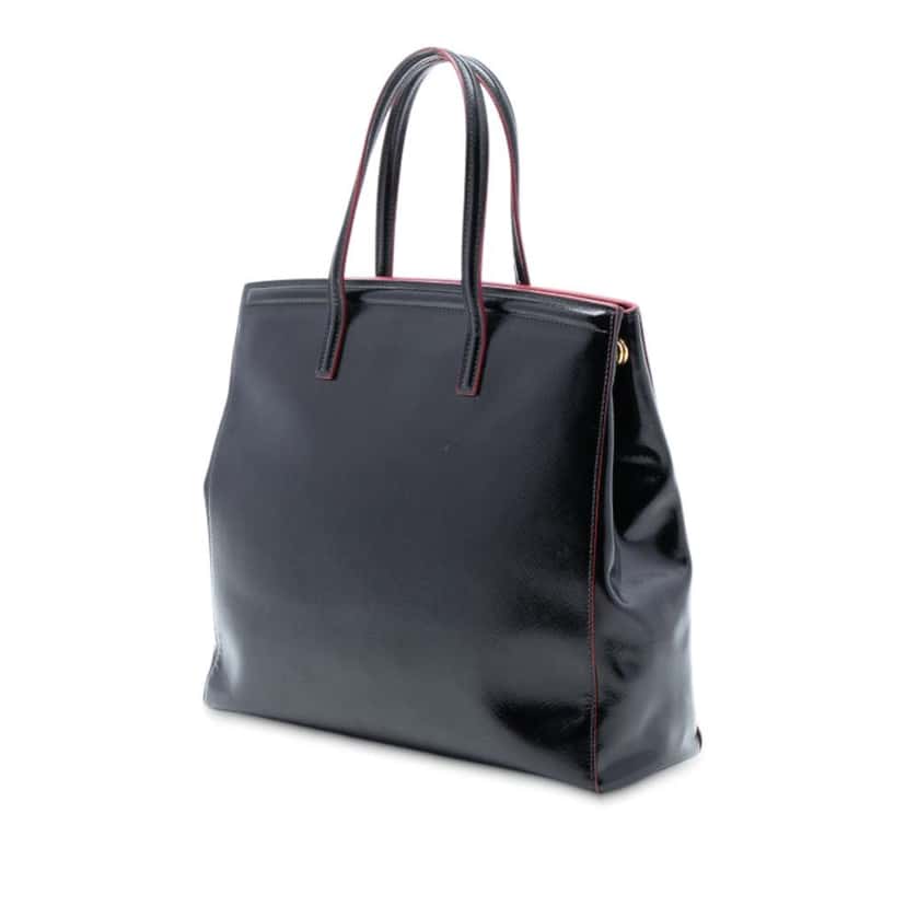 Prada Saffiano Vernice Satchel Black Leather Good condition - Back View