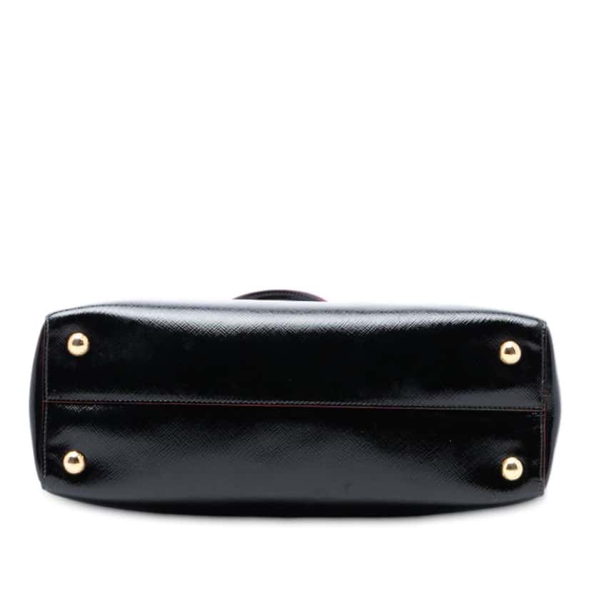 Prada Saffiano Vernice Satchel Black Leather Good condition - Inside View