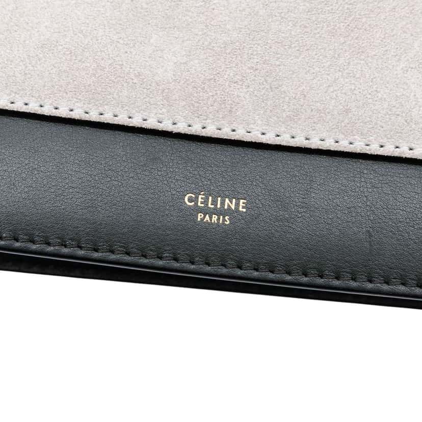 Celine Tricolor Leather and Suede Pocket Envelope Wallet on Chain Black Leather Very good condition - Box View
