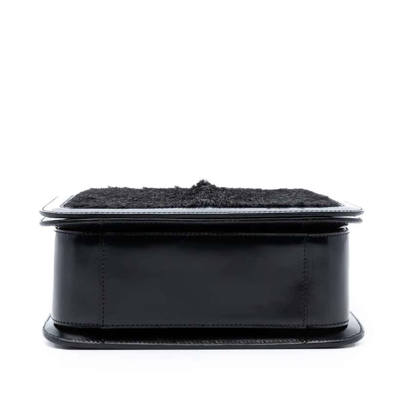 Celine Leather Trimmed Pony Hair Acrylic Top Handle Bag Black Good condition - Inside View