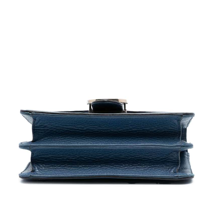 Gucci Small Dollar Calfskin Interlocking G Crossbody Blue Leather Very good condition - Inside View