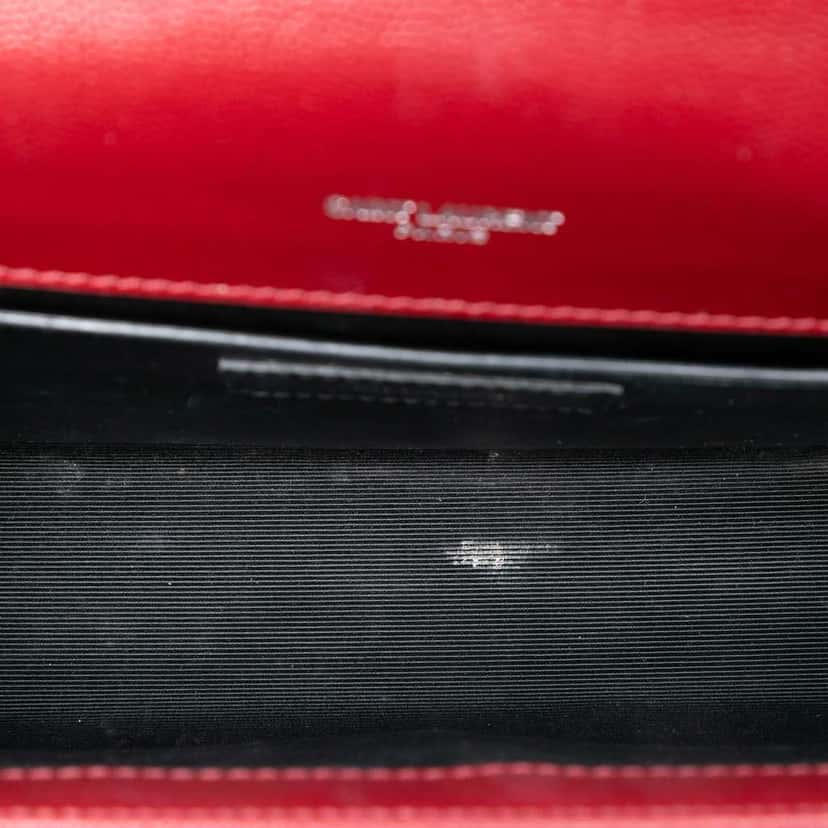 Saint Laurent Medium Grain De Poudre Monogram Kate Crossbody Red Leather Very good condition - Model View