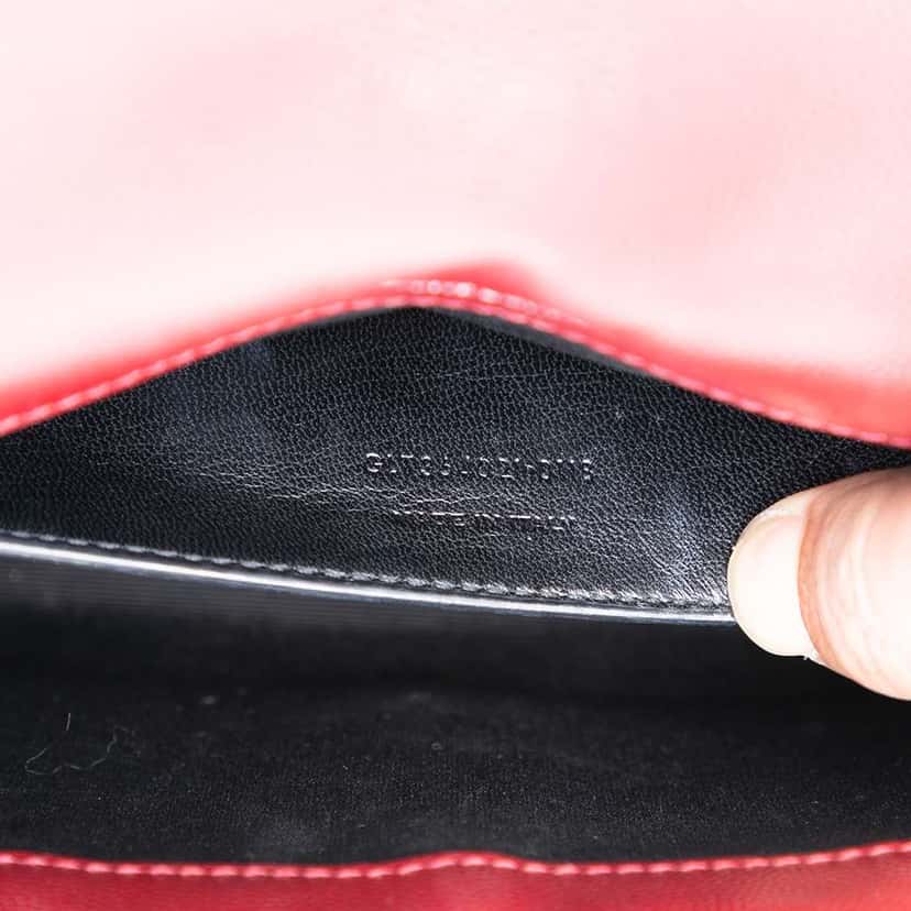 Saint Laurent Medium Grain De Poudre Monogram Kate Crossbody Red Leather Very good condition - Box View