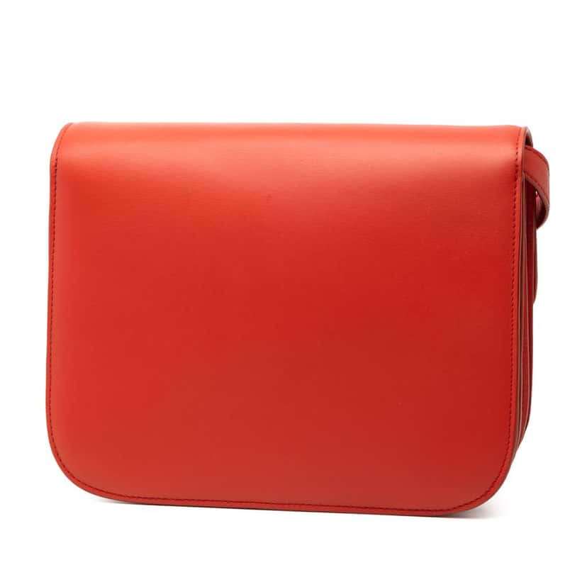 Celine Medium Calfskin Classic Box Red Leather Good condition - Back View