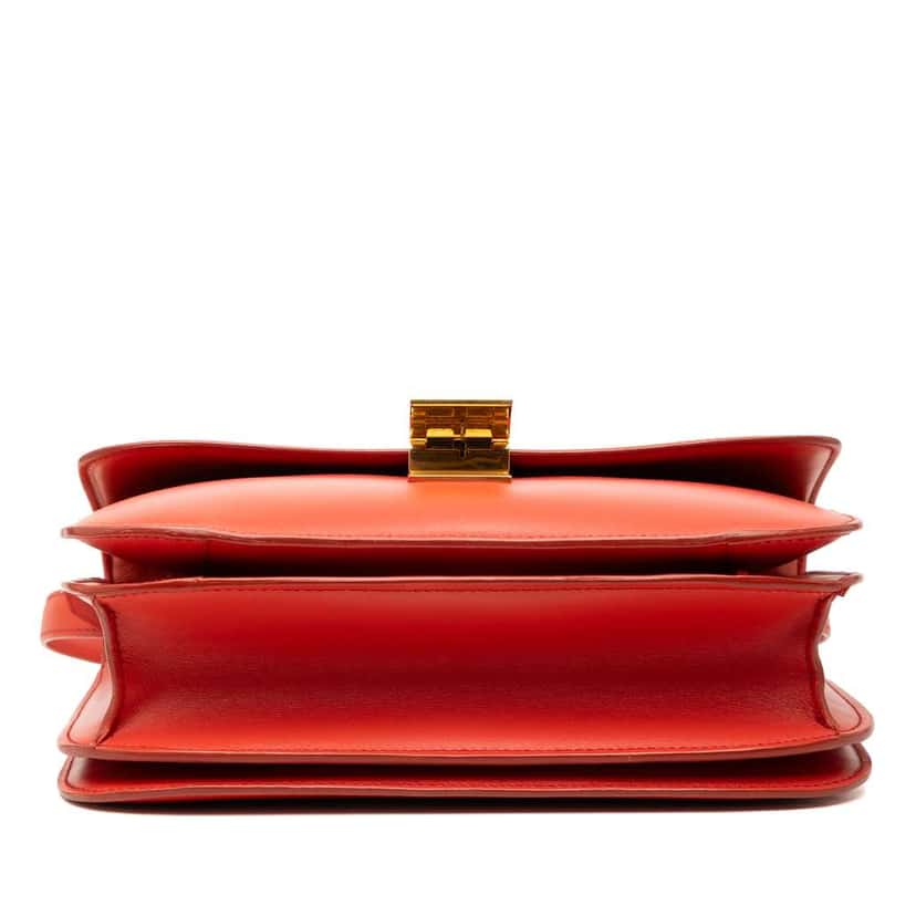 Celine Medium Calfskin Classic Box Red Leather Good condition - Inside View