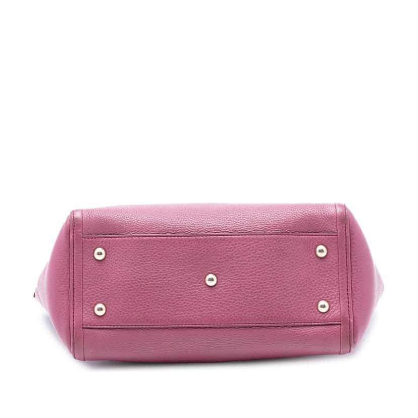 Gucci Small Pebbled Leather Soho Cellarius Satchel Purple Leather Very good condition - Inside View