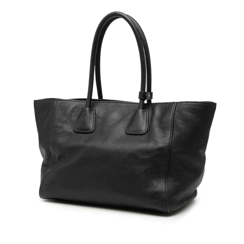 Prada Vitello Daino Shopping Tote Black Leather Good condition - Back View