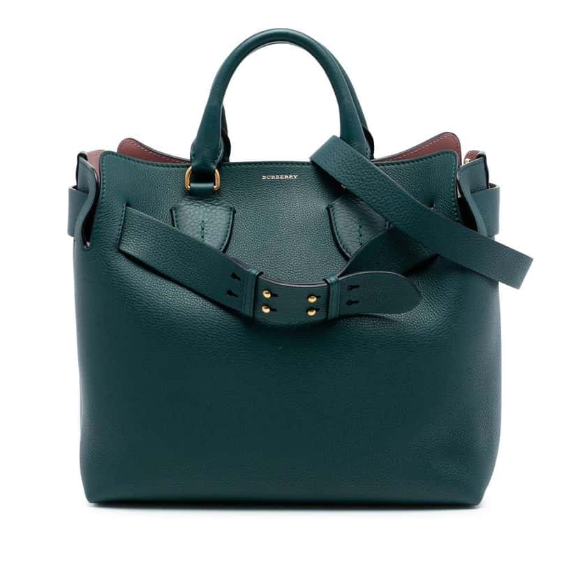 Burberry Medium Leather Belt Bag Green Leather Good condition - Front View