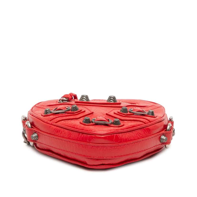 Balenciaga Mini Lambskin Motocross Le Cagole Heart Chain Bag Red Leather Good condition - Inside View