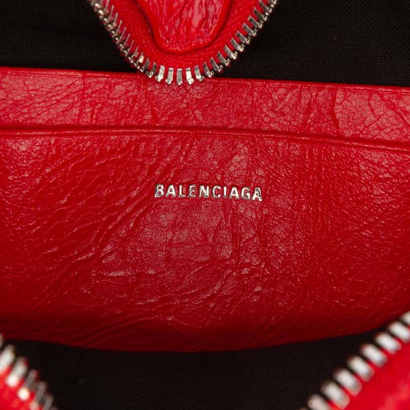 Balenciaga Mini Lambskin Motocross Le Cagole Heart Chain Bag Red Leather Good condition - Box View