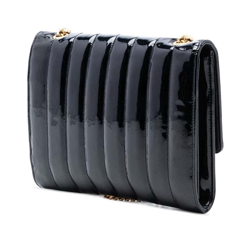 Saint Laurent Medium Patent Vicky Crossbody Black Leather Very good condition - Back View