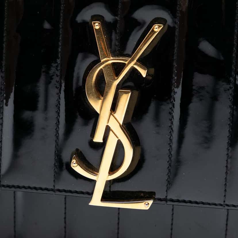 Saint Laurent Medium Patent Vicky Crossbody Black Leather Very good condition - Box View