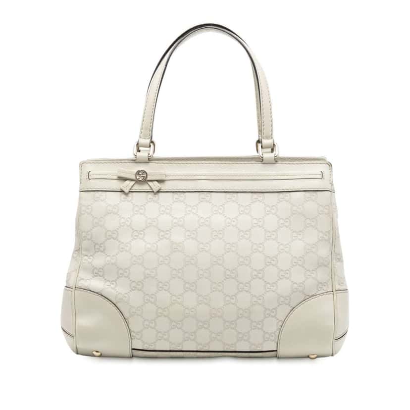 Gucci Guccissima Mayfair Tote White Leather Very good condition - Front View