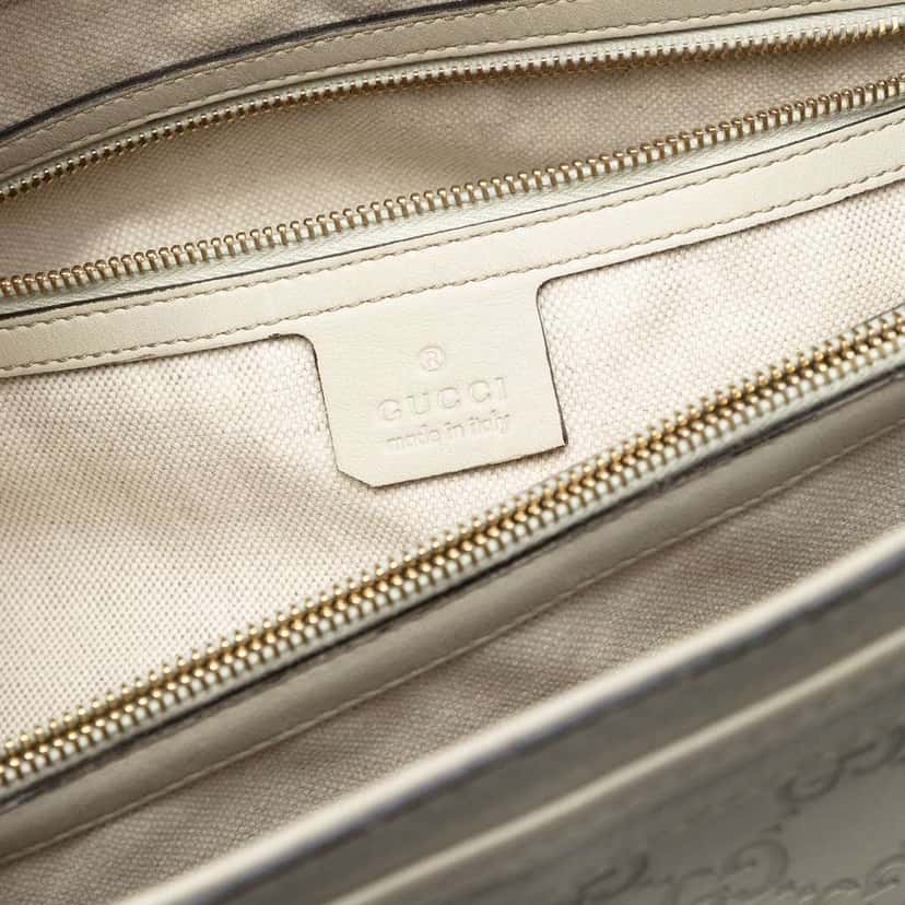 Gucci Guccissima Mayfair Tote White Leather Very good condition - Box View