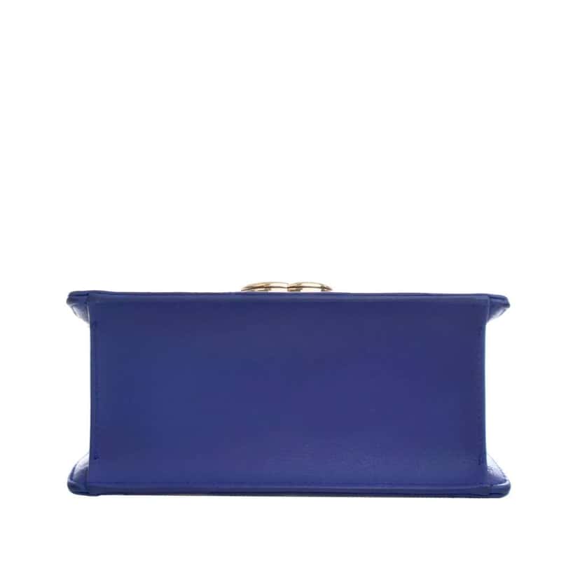 Chanel Small Chevron Calfskin Envelope Flap Blue Leather Good condition - Box View