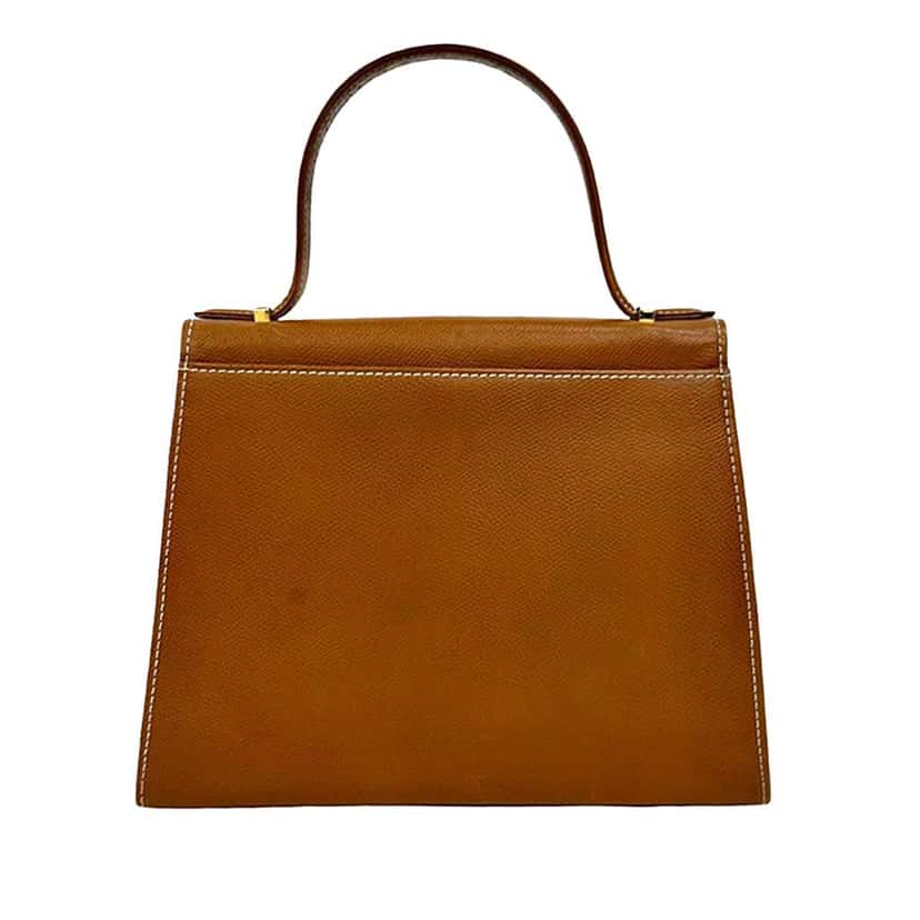 Saint Laurent Leather Stitched Monogram Satchel Brown Leather Good condition - Back View