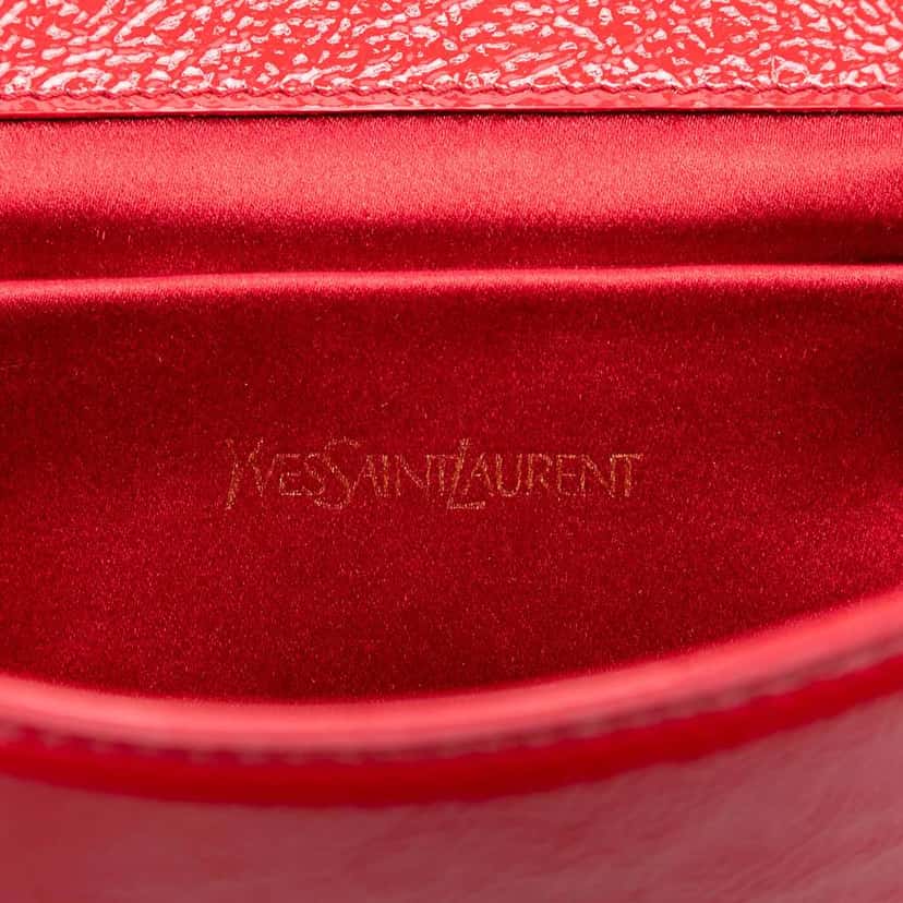 Saint Laurent Patent Belle Du Jour Clutch Red Leather Very good condition - Box View