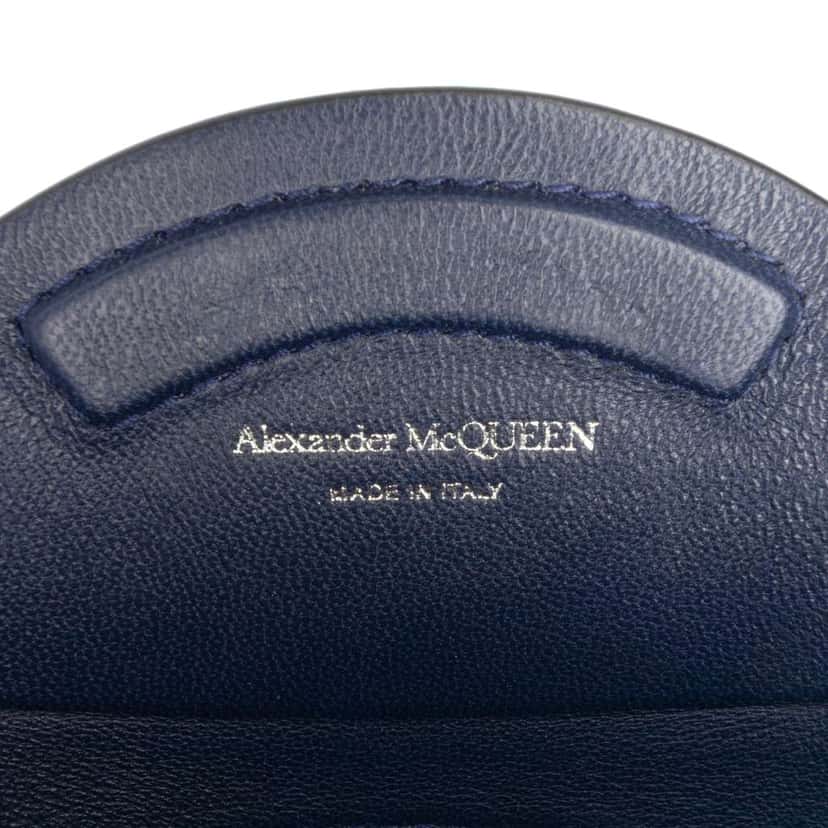 Alexander McQueen Calfskin The Curve Bucket Bag Blue Leather Very good condition - Box View