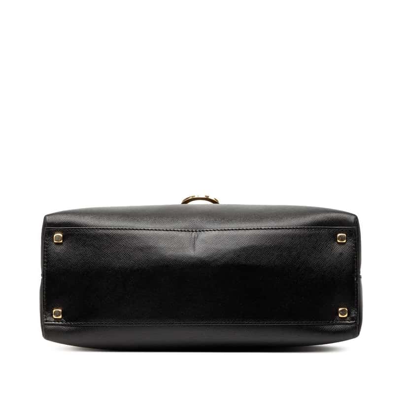 Salvatore Ferragamo Leather Gancini Iconic Top Handle Bag Black Leather Good condition - Inside View