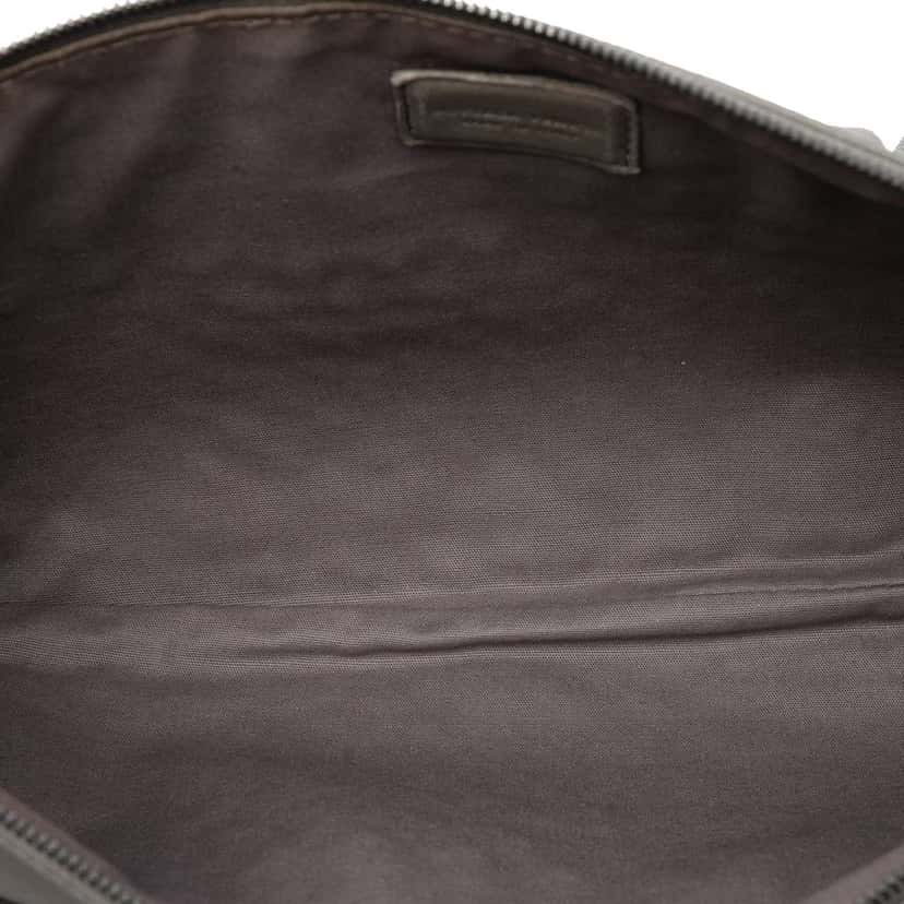 Bottega Veneta Lambskin Intrecciato Fringe Clutch Grey Leather Good condition - Model View