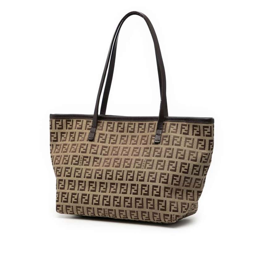 Fendi Zucchino Canvas Tote Brown Canvas Good condition - Back View