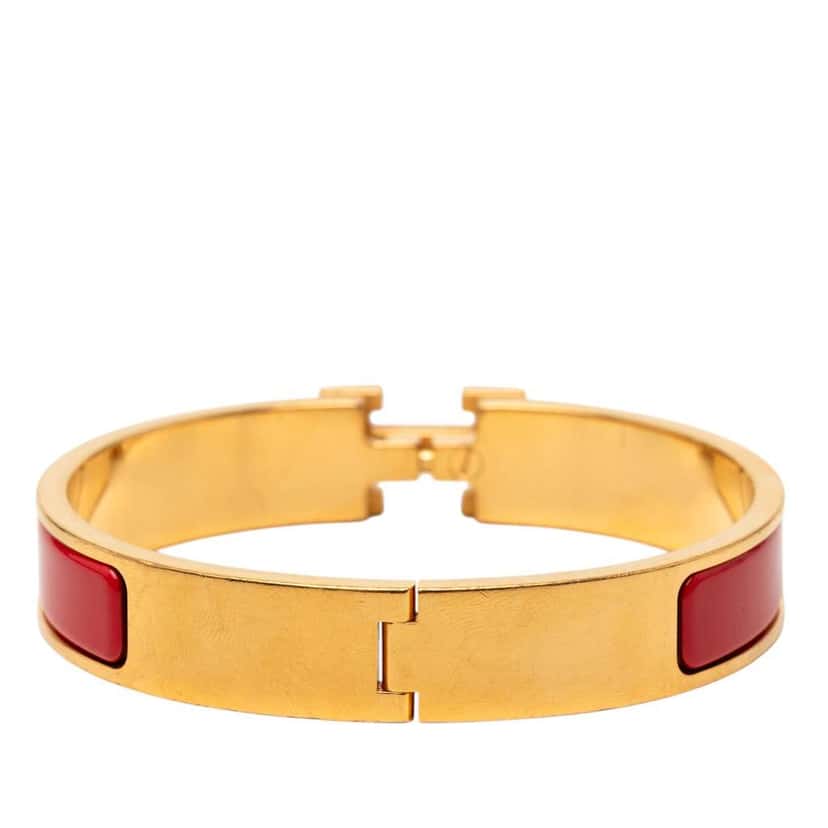 Hermès Narrow Enamel Clic H Bracelet PM Red Good condition - Inside View