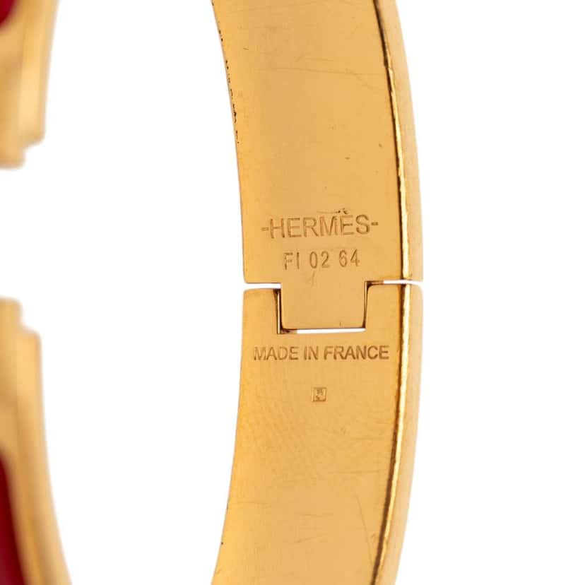 Hermès Narrow Enamel Clic H Bracelet PM Red Good condition - Model View