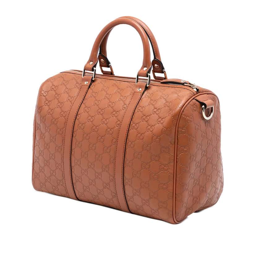 Gucci Medium Guccissima Joy Boston Bag Brown Leather Good condition - Back View