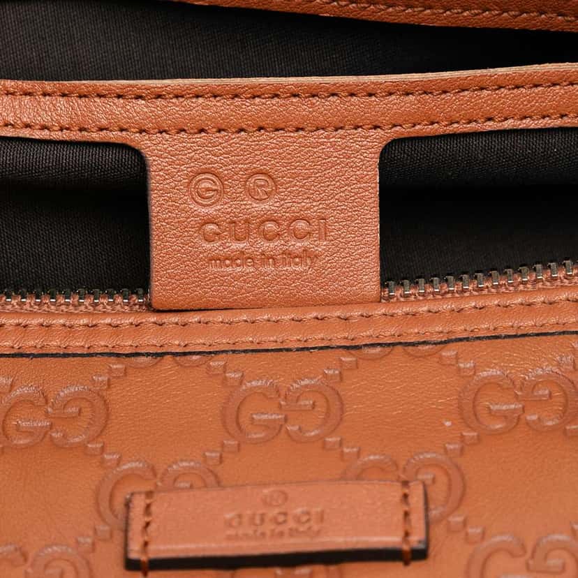 Gucci Medium Guccissima Joy Boston Bag Brown Leather Good condition - Box View