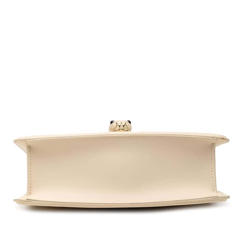 Bvlgari Leather Serpenti Forever Whipstitched Shoulder Bag Brown Leather Good condition - Inside View