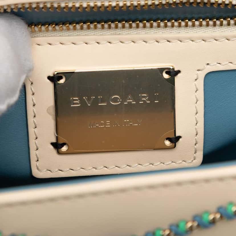 Bvlgari Leather Serpenti Forever Whipstitched Shoulder Bag Brown Leather Good condition - Box View