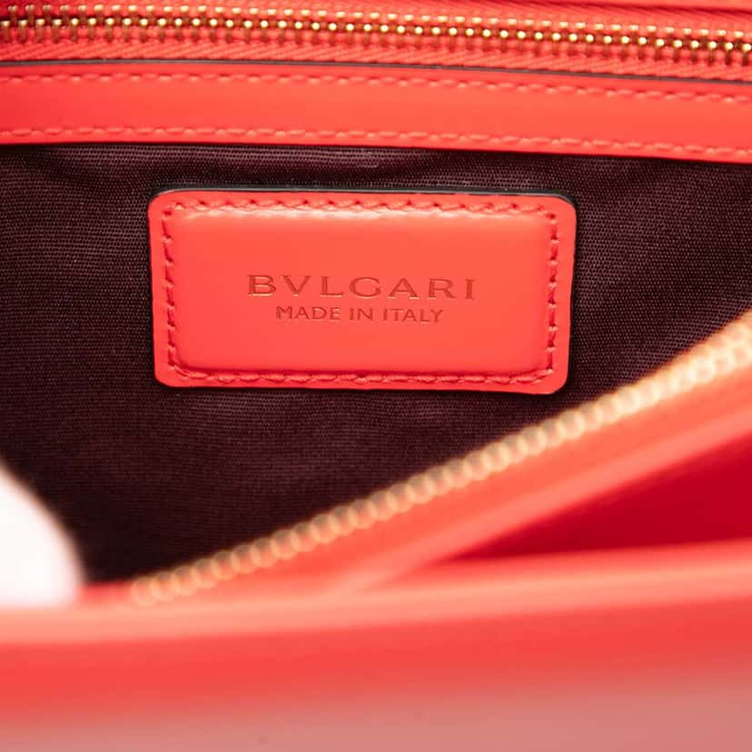 Bvlgari Medium Calfskin Serpenti Forever Shoulder Bag Red Leather Good condition - Box View