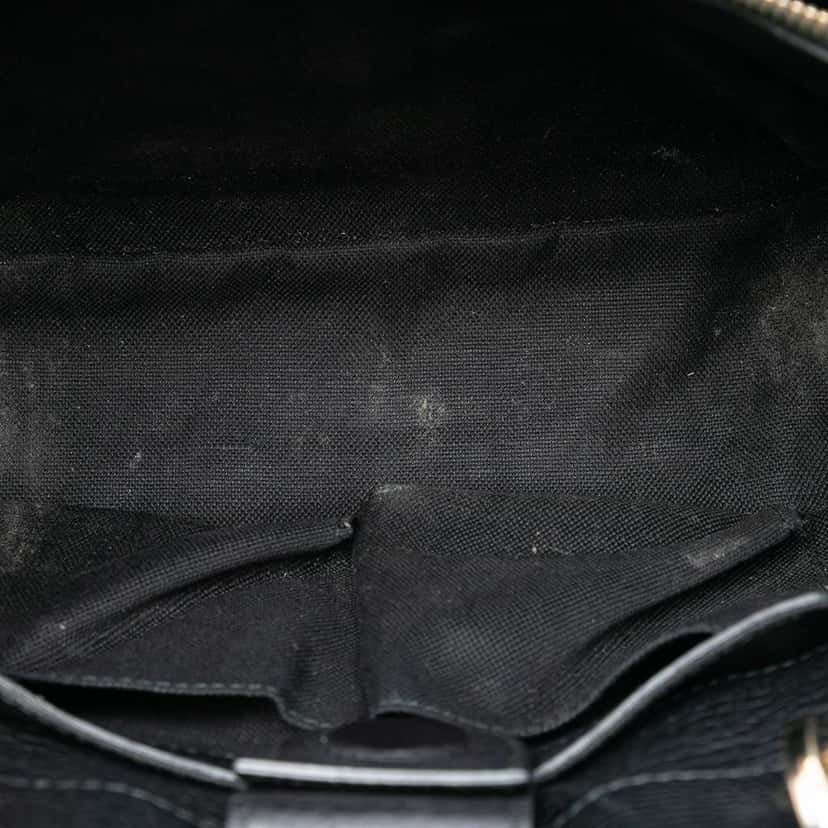 Gucci Medium Calfskin Bamboo Shopper Satchel Black Leather Good condition - Model View