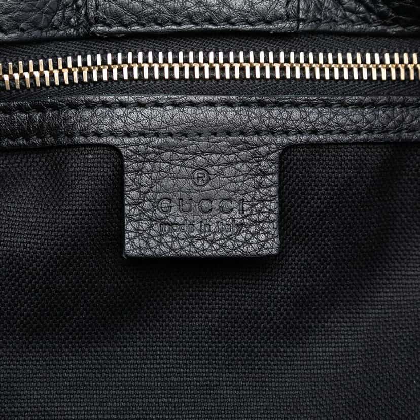 Gucci Medium Calfskin Bamboo Shopper Satchel Black Leather Good condition - Box View