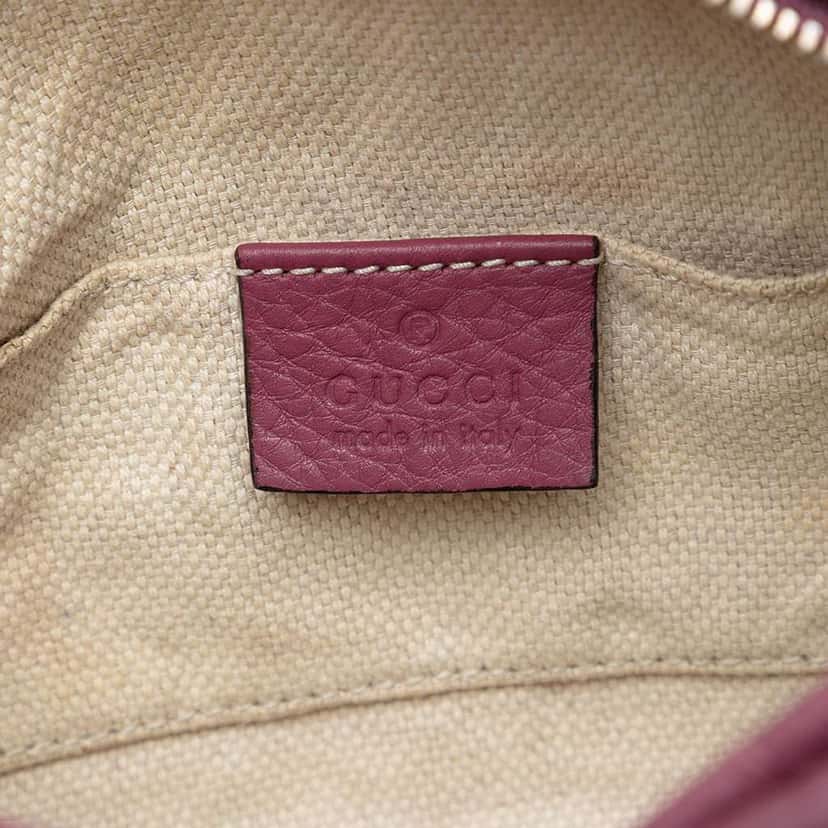Gucci Mini Pebbled Calfskin Soho Chain Crossbody Pink Leather Very good condition - Box View