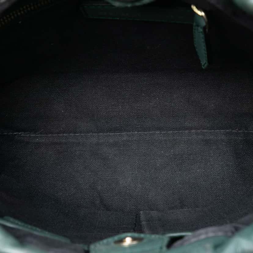 Burberry House Check Canvas and Calfskin Little Crush Crossbody Green Leather Very good condition - Model View