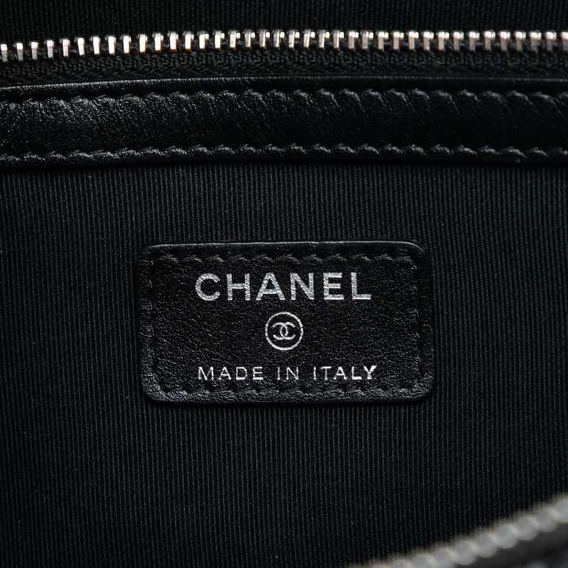 Chanel Coated Canvas Camellia Logo Wristlet Clutch Black Canvas Very good condition - Box View