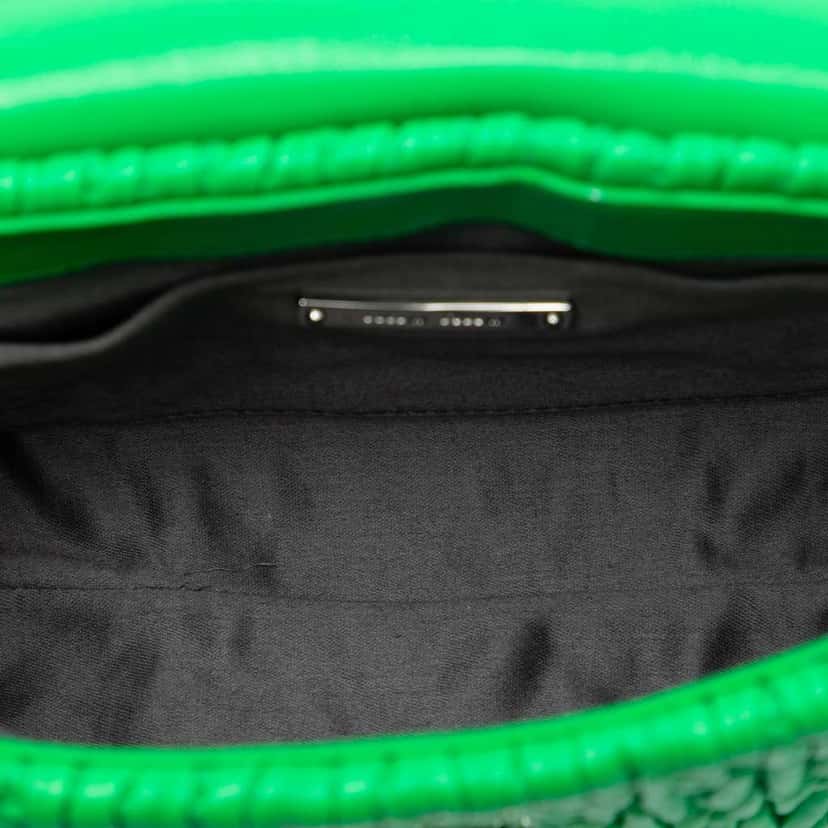 Miu Miu Matelasse Leather Crystal Flap Shoulder Bag Green Leather Very good condition - Model View