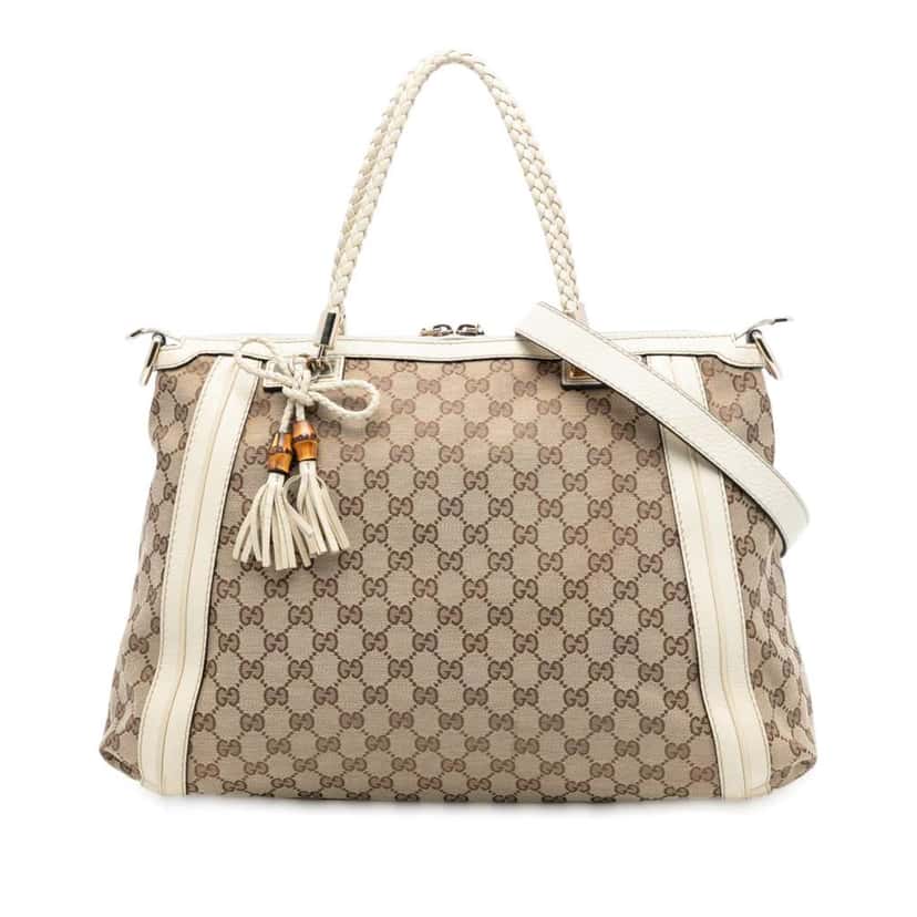 Gucci Large GG Canvas Bella Satchel Brown Canvas Good condition - Front View