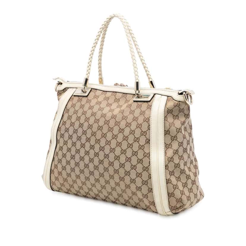 Gucci Large GG Canvas Bella Satchel Brown Canvas Good condition - Back View