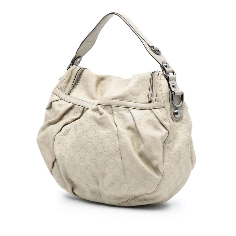 Gucci Guccissima Icon Bit Satchel White Leather Very good condition - Back View