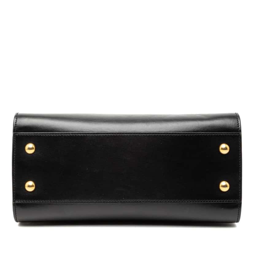 Saint Laurent Baby Leather Monogram Cabas Satchel Black Leather Good condition - Inside View