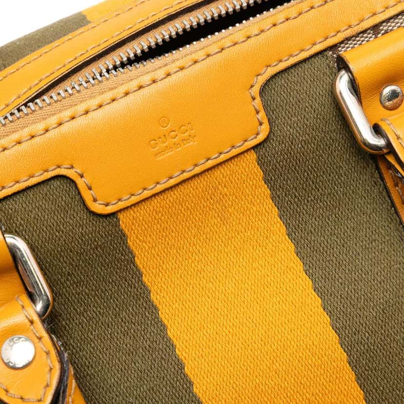 Gucci Small GG Canvas Web Joy Boston Bag Brown Canvas Good condition - Box View